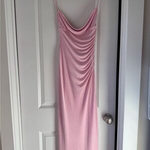Lucy in the Sky Soft Pink Backless Dress